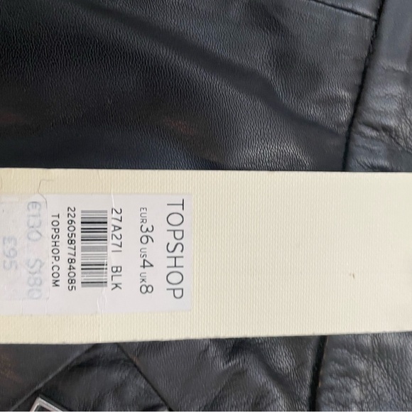 NWT Topshop Black Genuine Leather Skirt Sz 4 - Picture 12 of 15